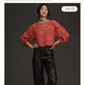 FARM Rio Vibrant Pink Lace Blouse